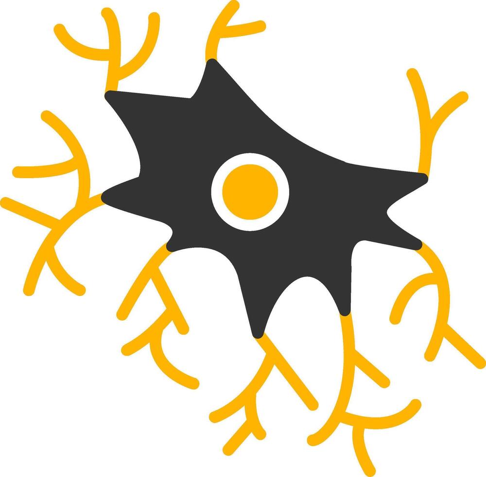 Astrocyte Glyph Two Color Icon vector
