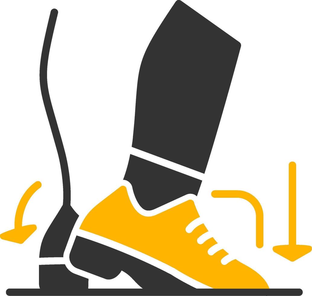 Toe Heel Glyph Two Color Icon vector