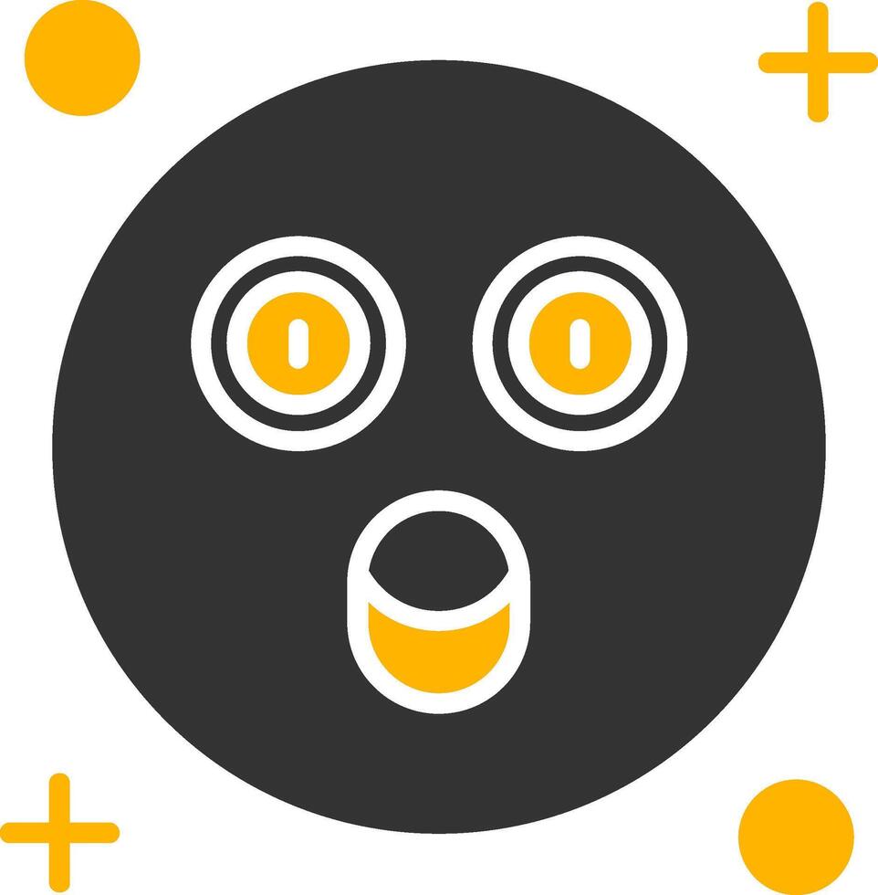 Surprised Glyph Two Color Icon vector