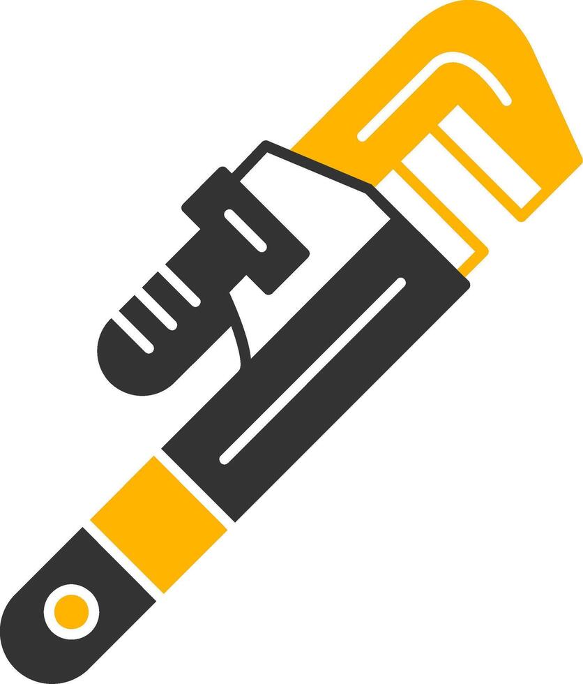 Pipe Wrench Glyph Two Color Icon vector