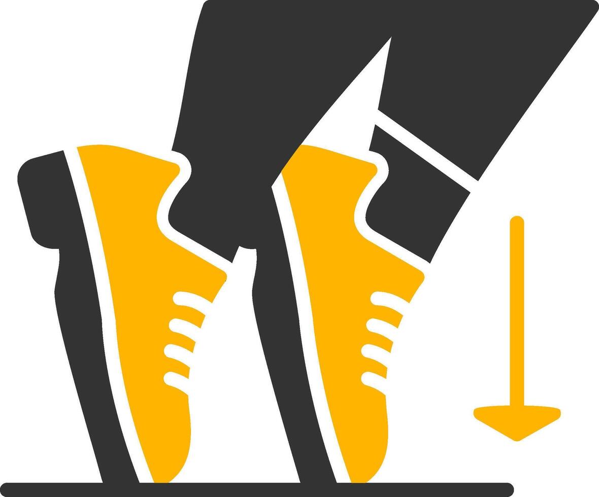 Toe Stand Glyph Two Color Icon vector