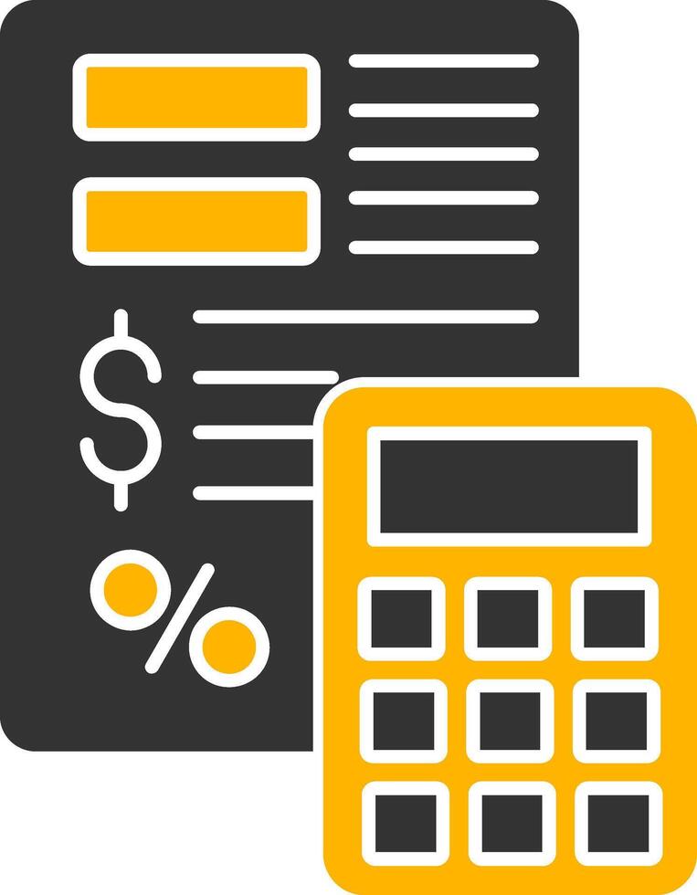 Expense Calculation Glyph Two Color Icon vector