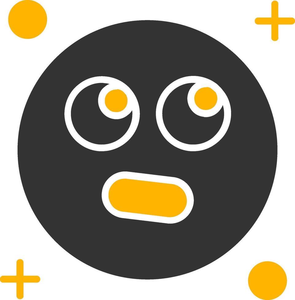 Rolling eyes Glyph Two Color Icon vector