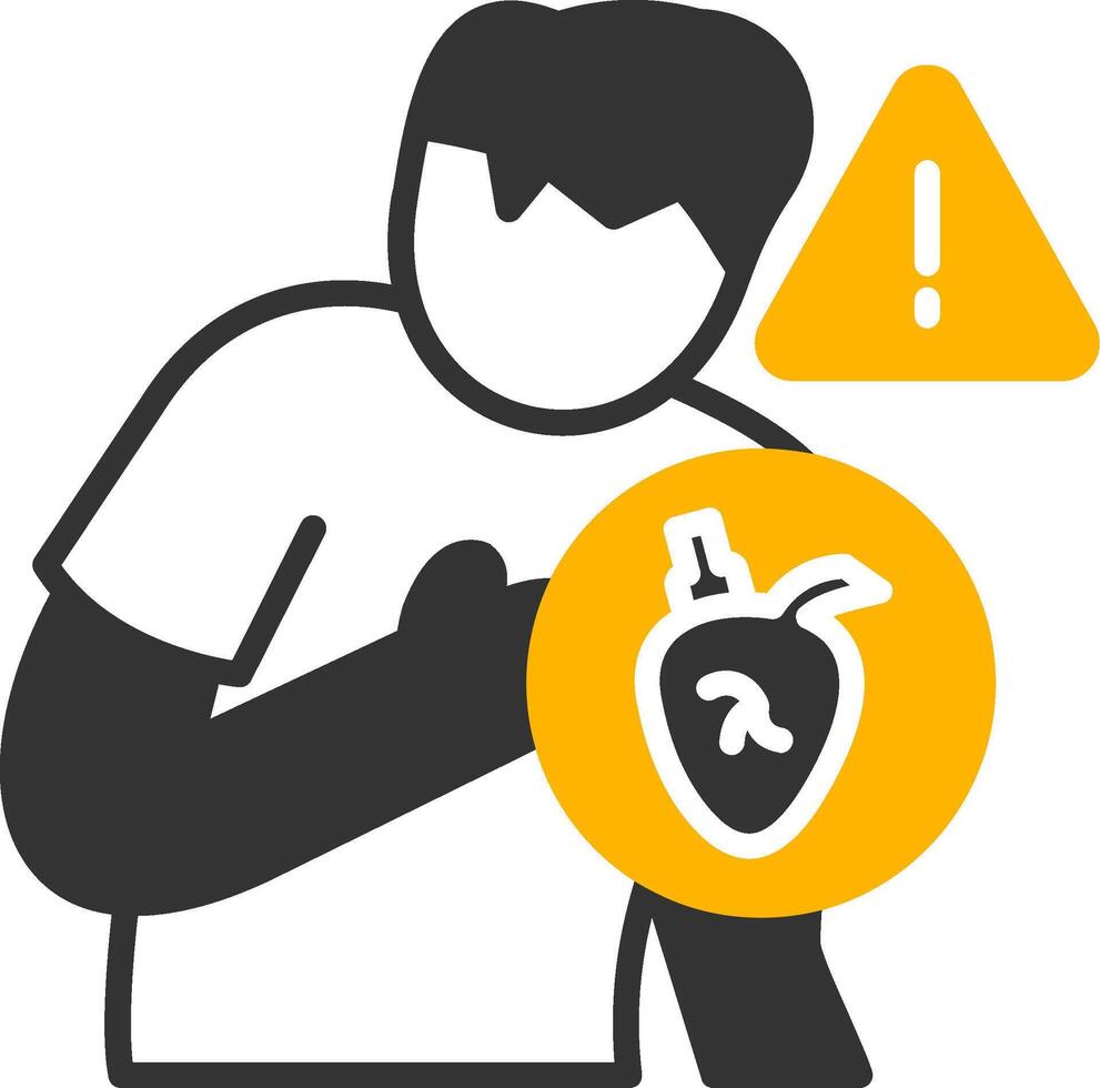 Heart Attack Glyph Two Color Icon vector