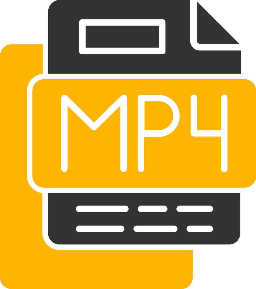 MP4 Music File Glyph Two Color Icon vector