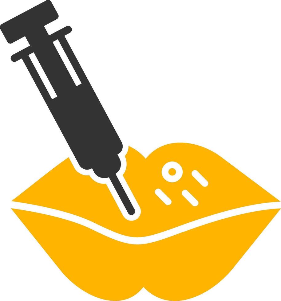 Lip Filler Glyph Two Color Icon vector