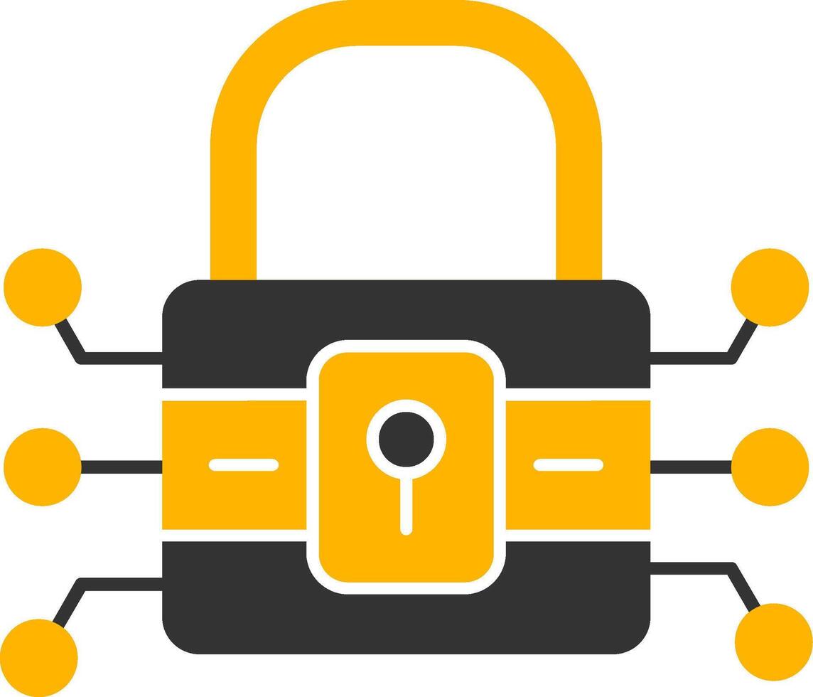 Lock Glyph Two Color Icon vector