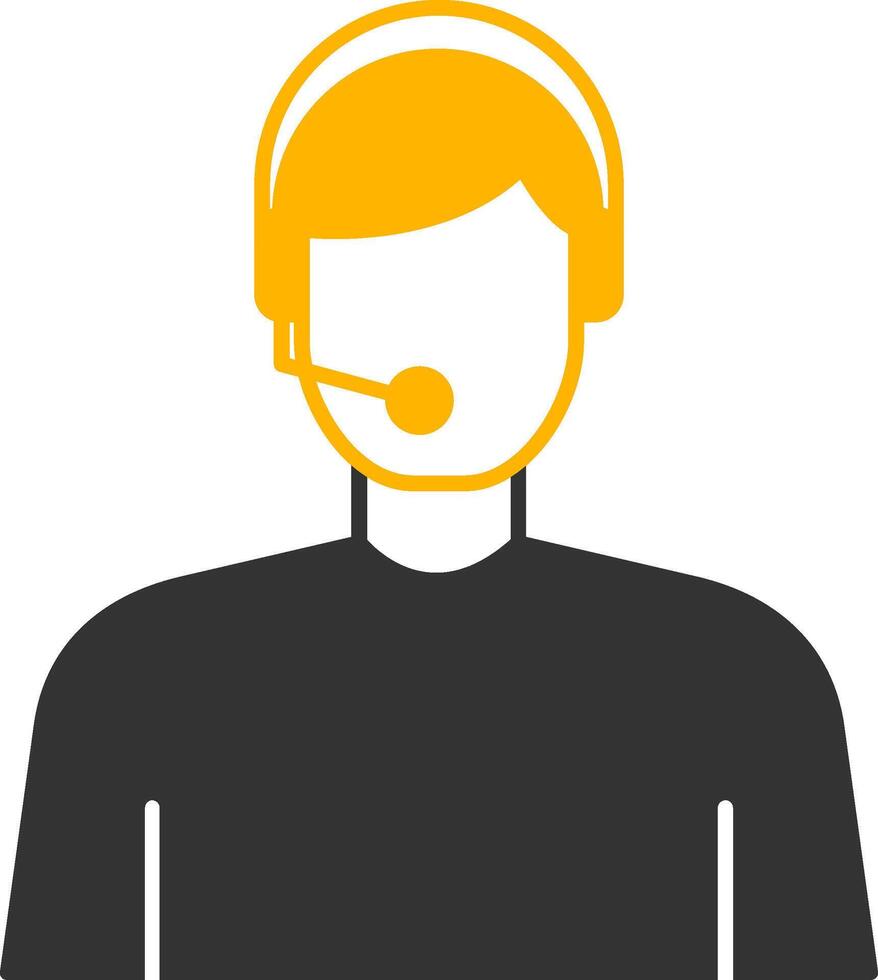 Virtual Assistant Glyph Two Color Icon vector