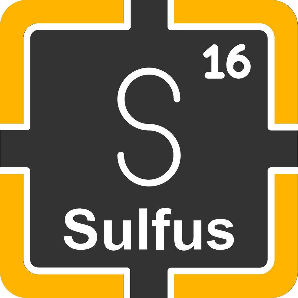 Sulfur Glyph Two Color Icon vector