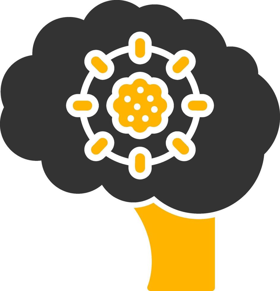 Brain Tumor Glyph Two Color Icon vector