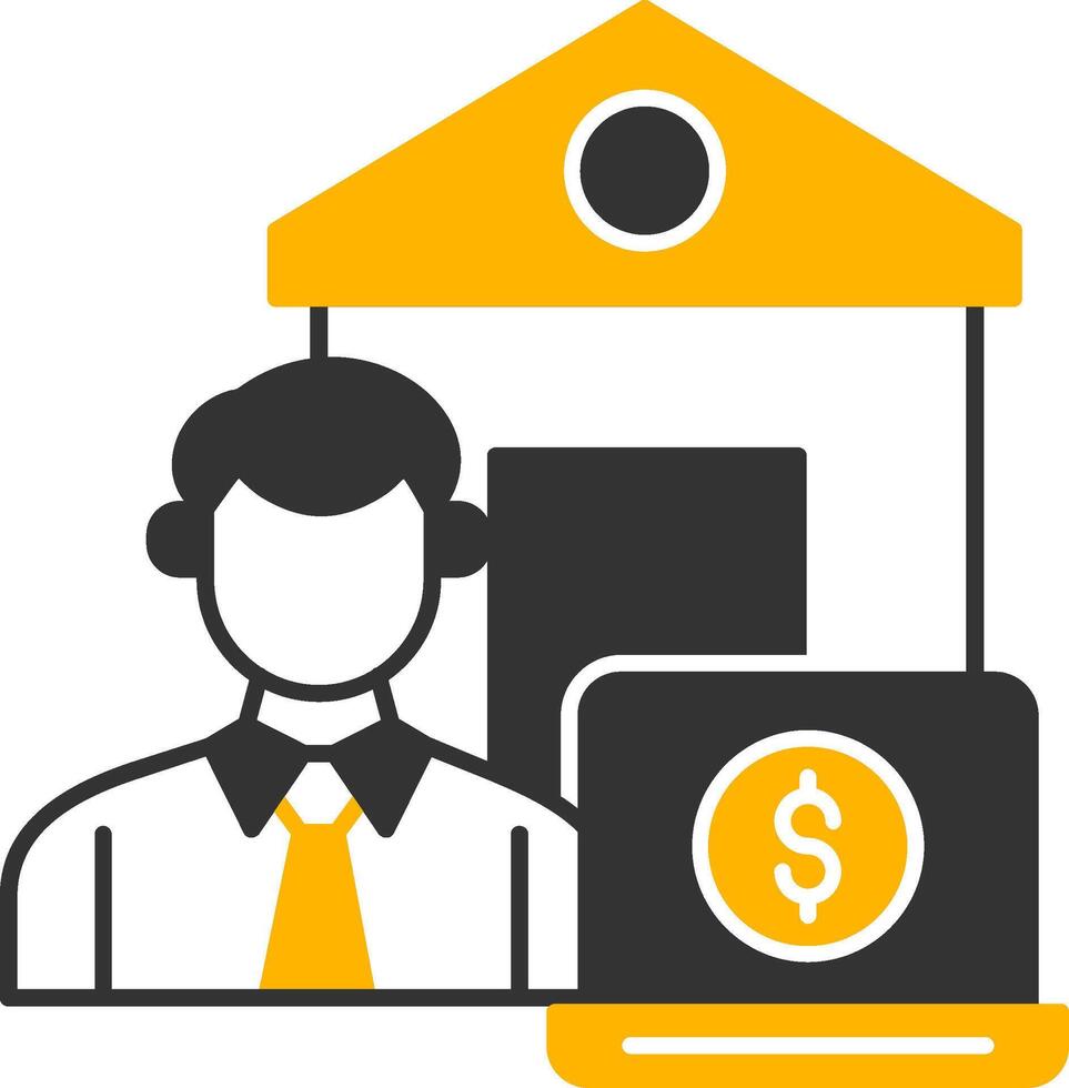 Work From Home Glyph Two Color Icon vector