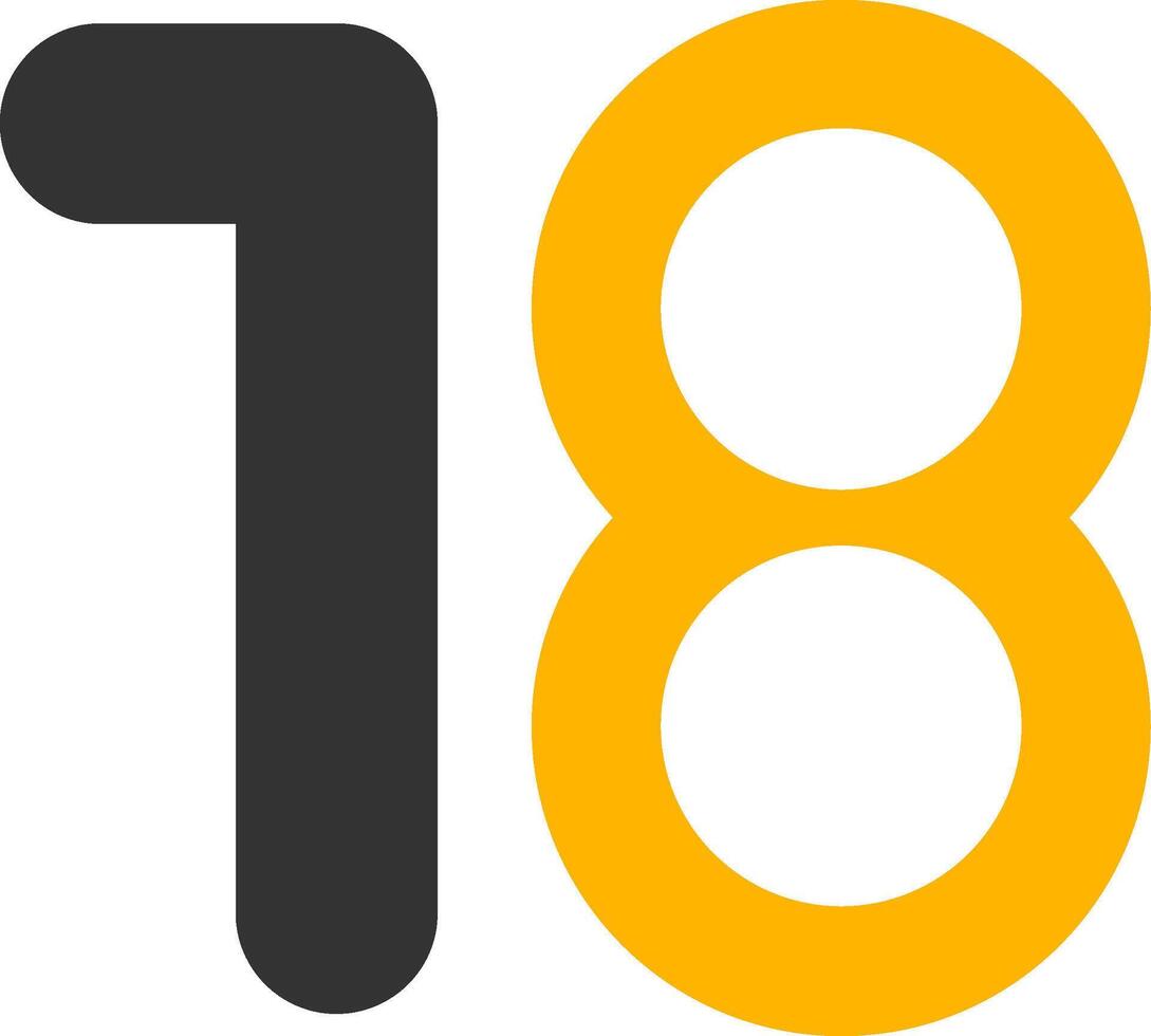 Eighteen Glyph Two Color Icon vector