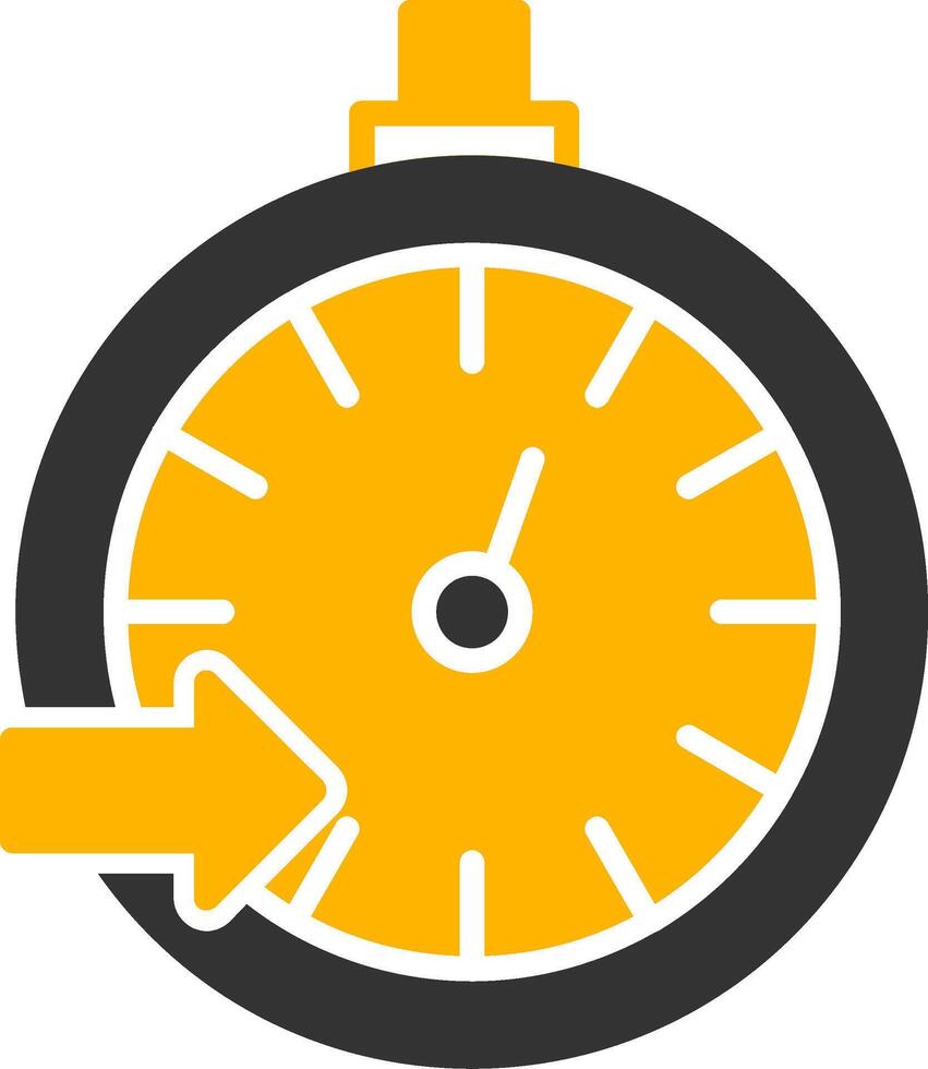 Pace Clock Glyph Two Color Icon vector