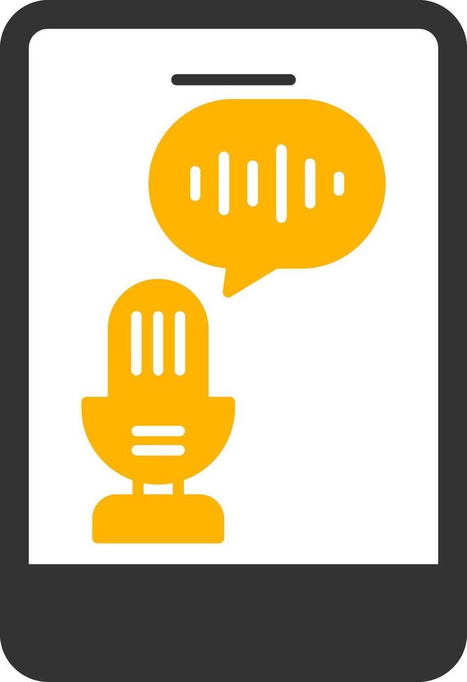 Voice Recognition Glyph Two Color Icon vector