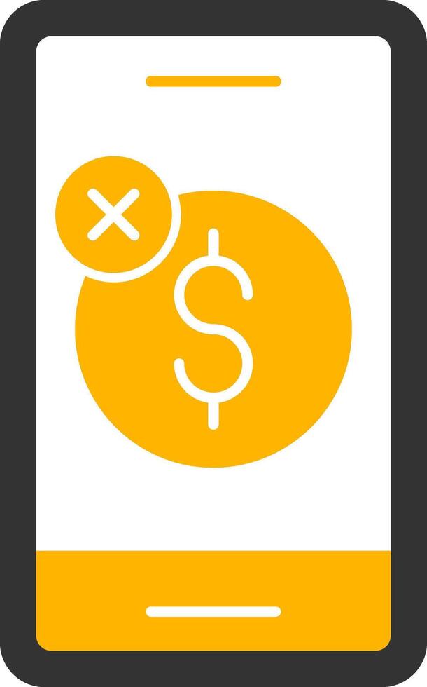 No Sales Glyph Two Color Icon vector