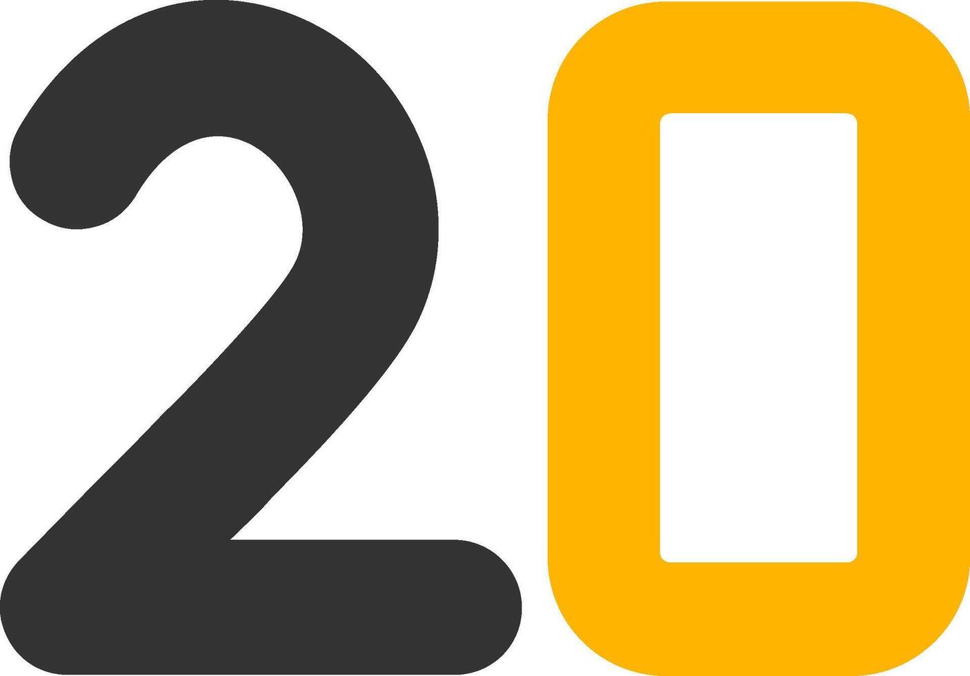 Twenty Glyph Two Color Icon vector