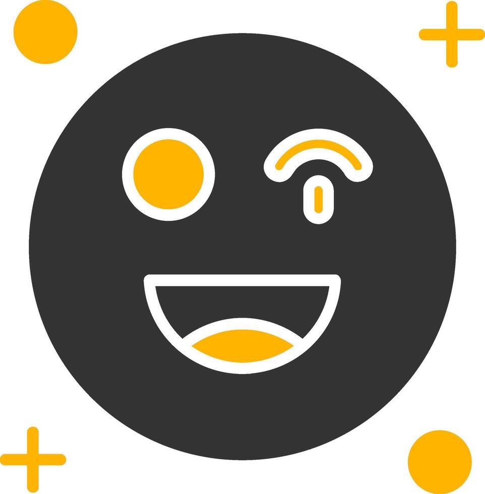 Wink Glyph Two Color Icon vector