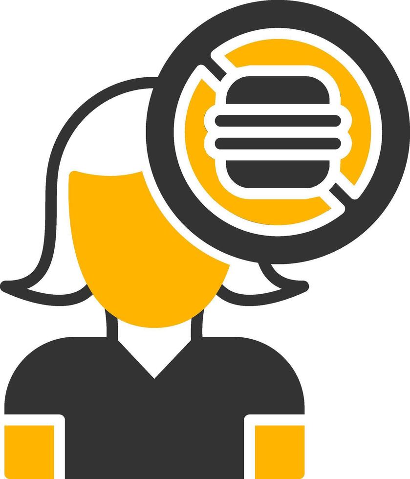 Eating Disorder Glyph Two Color Icon vector