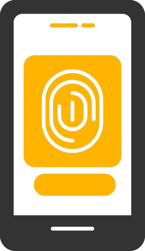 Fingerprint Scanner Glyph Two Color Icon vector