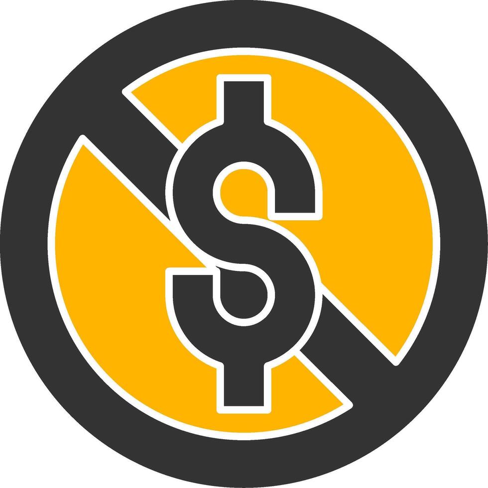 No Sales Glyph Two Color Icon vector