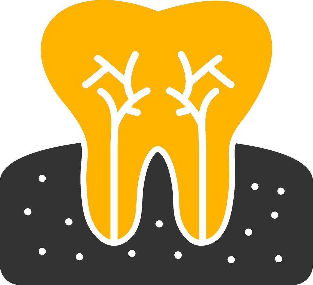 Tooth Glyph Two Color Icon vector
