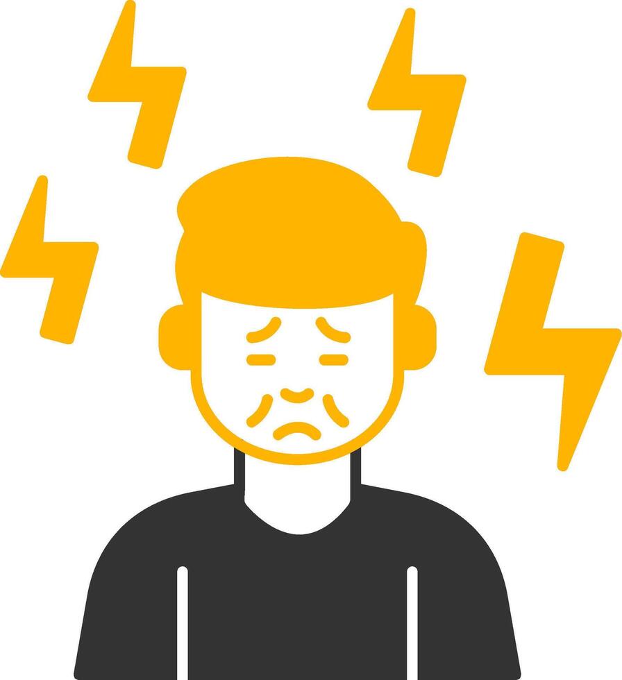 Depression Glyph Two Color Icon vector