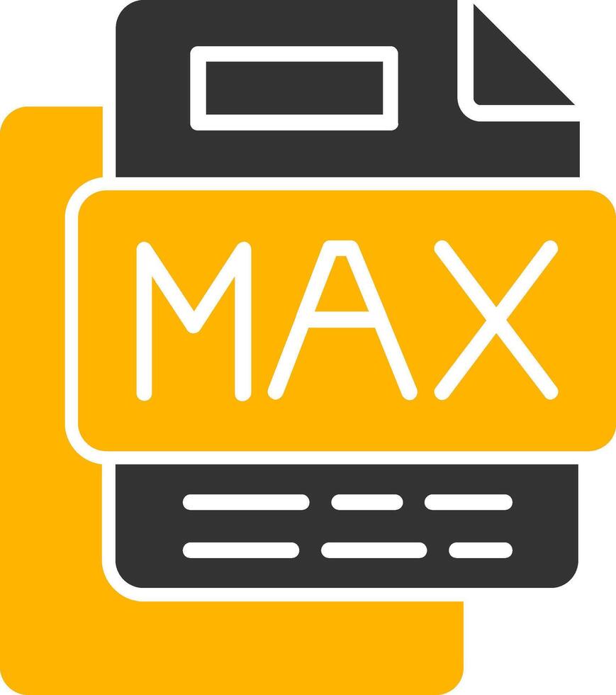 MAX File Glyph Two Color Icon vector