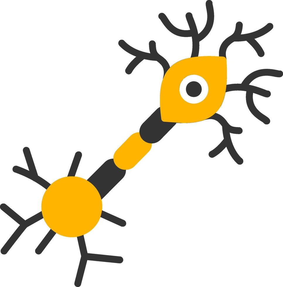 Multipolar Neuron Glyph Two Color Icon vector