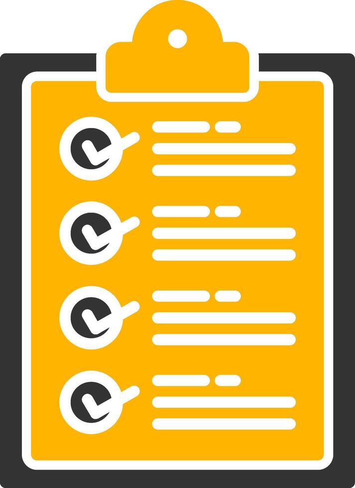 Checklist Glyph Two Color Icon vector