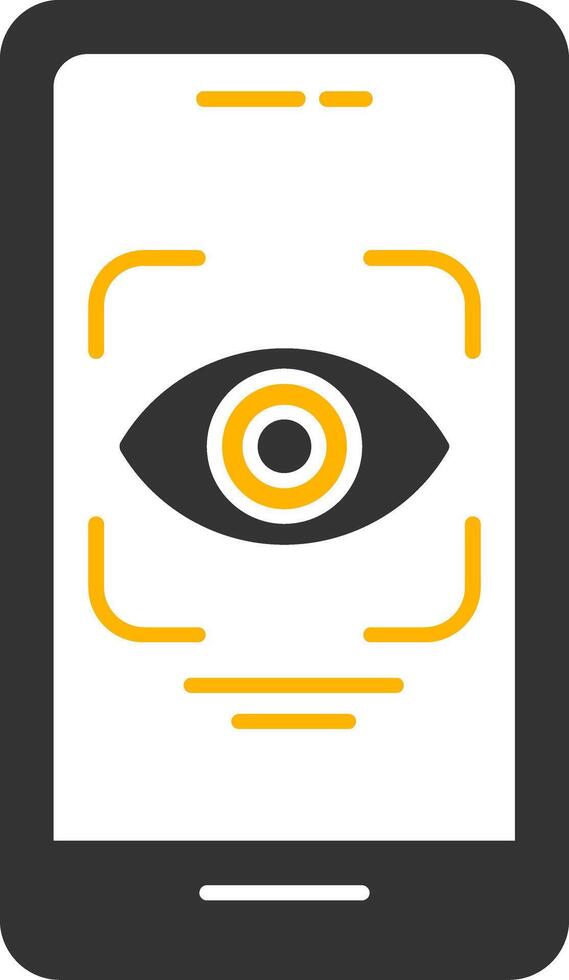 Retina Scanner Glyph Two Color Icon vector