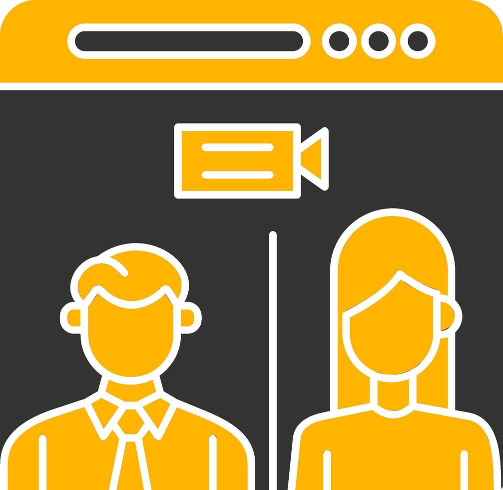 Web Conference Glyph Two Color Icon vector