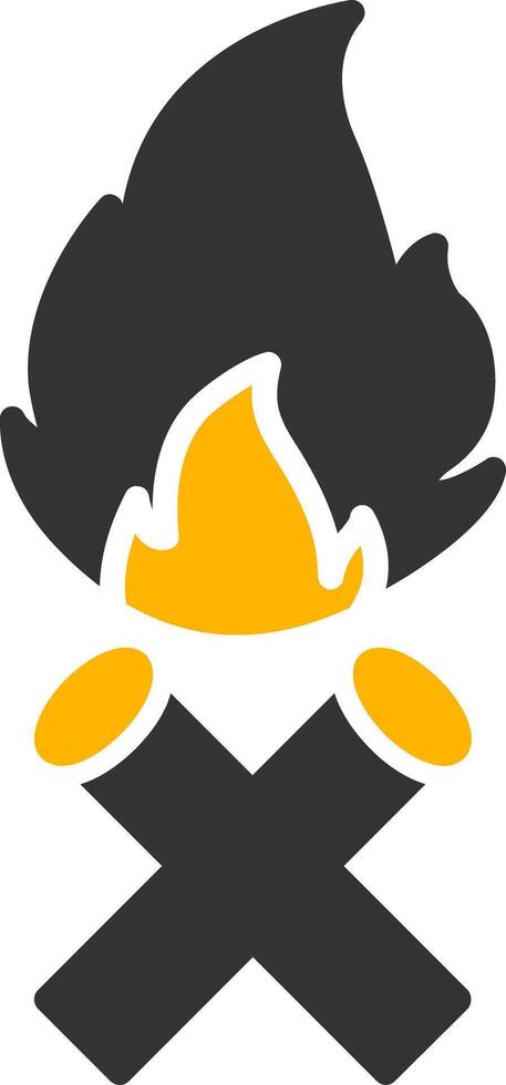 Fire Glyph Two Color Icon vector