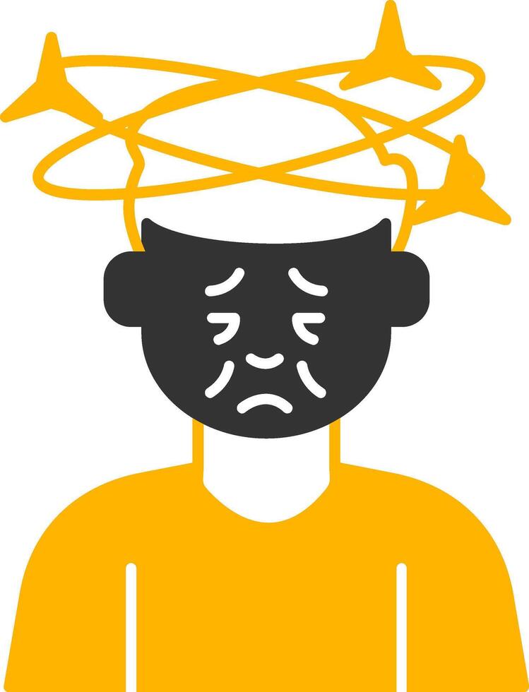 Dizziness Glyph Two Color Icon vector