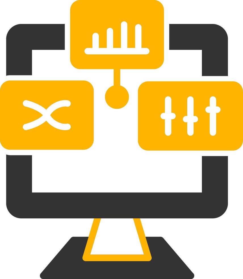 Analysis Glyph Two Color Icon vector
