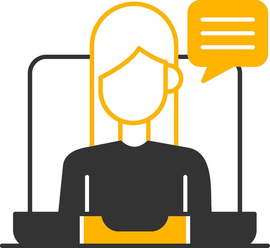 Virtual Meeting Glyph Two Color Icon vector