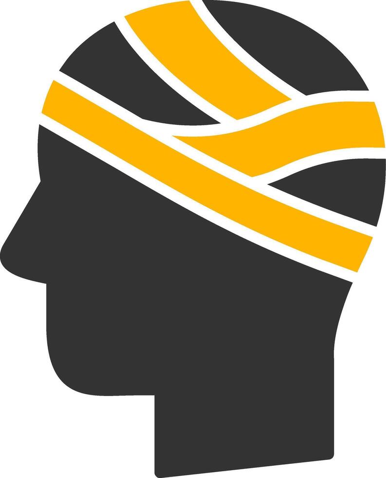 Head Glyph Two Color Icon vector