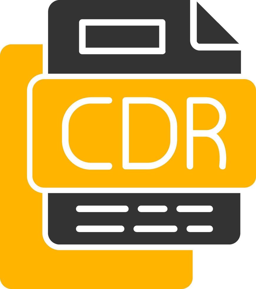 CDR File Glyph Two Color Icon vector