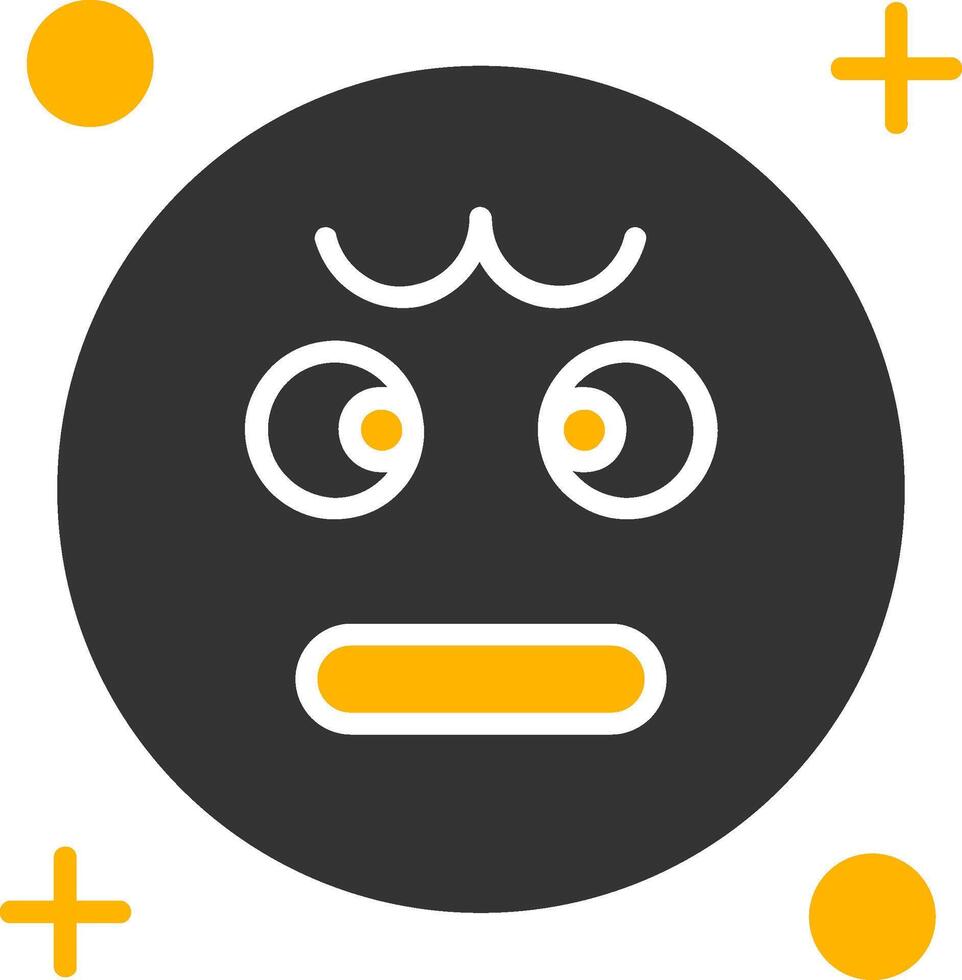 Angry Glyph Two Color Icon vector