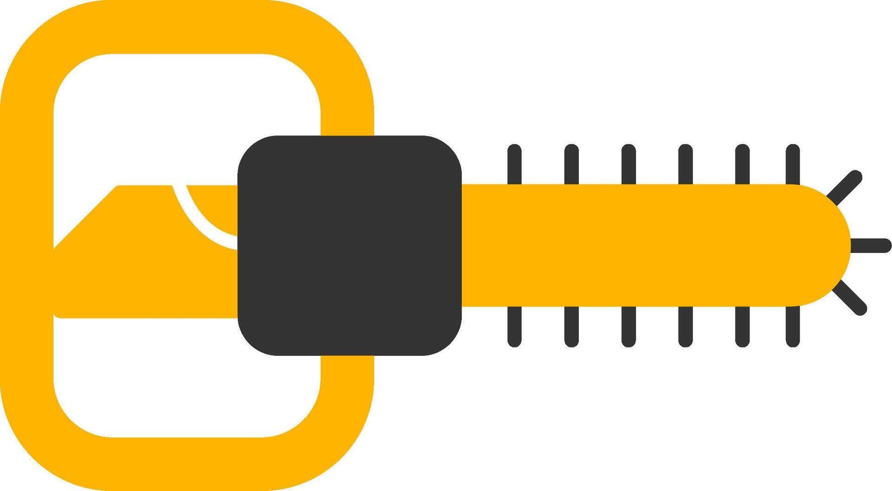 Chainsaw Glyph Two Color Icon vector