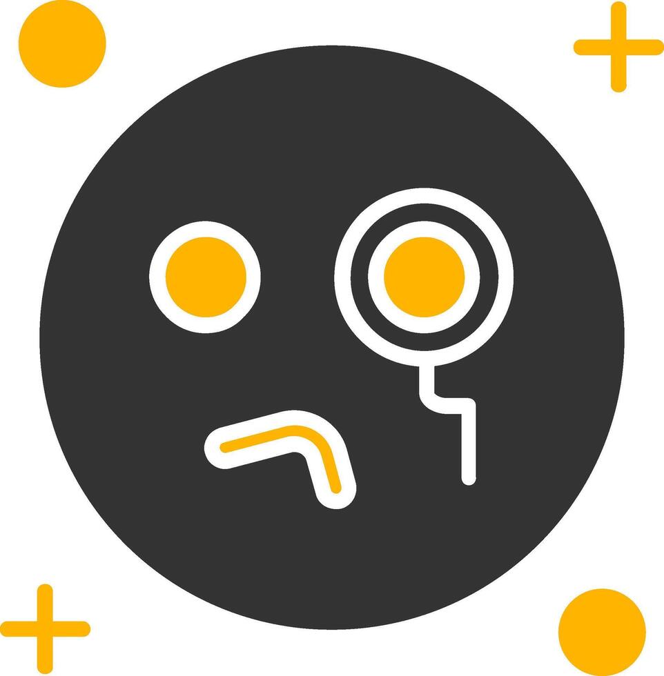 Monocle Glyph Two Color Icon vector
