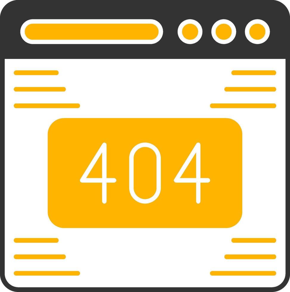 404 Error Glyph Two Color Icon vector