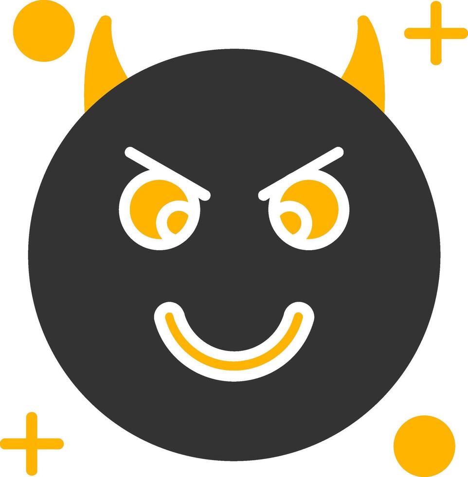 Demon Glyph Two Color Icon vector