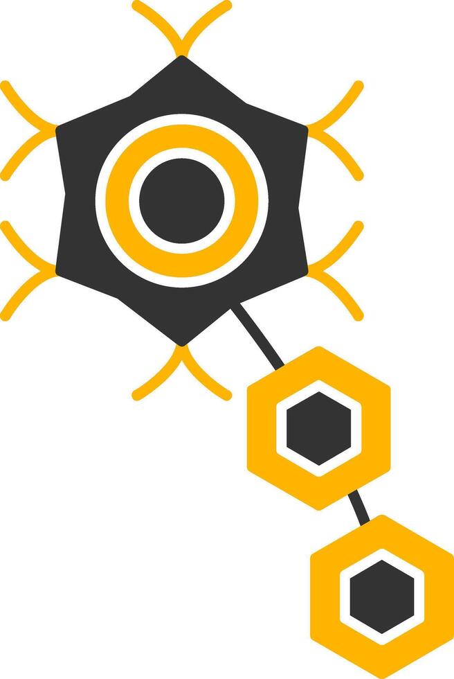 Neuron Glyph Two Color Icon vector