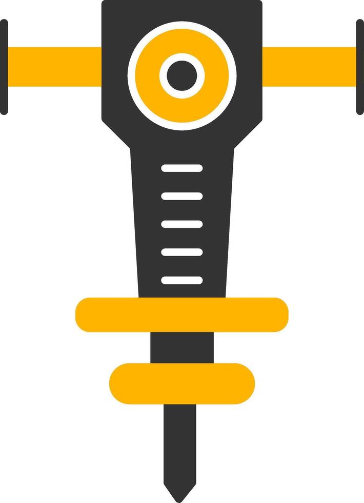 Jackhammer Glyph Two Color Icon vector