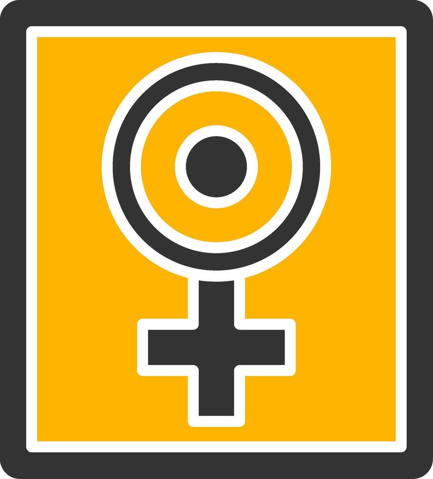 Girl Power Glyph Two Color Icon vector