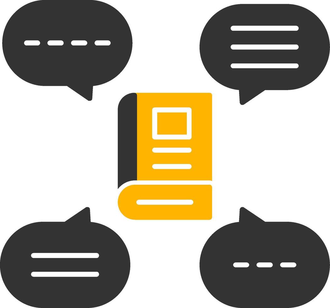 Discussion Group Glyph Two Color Icon vector