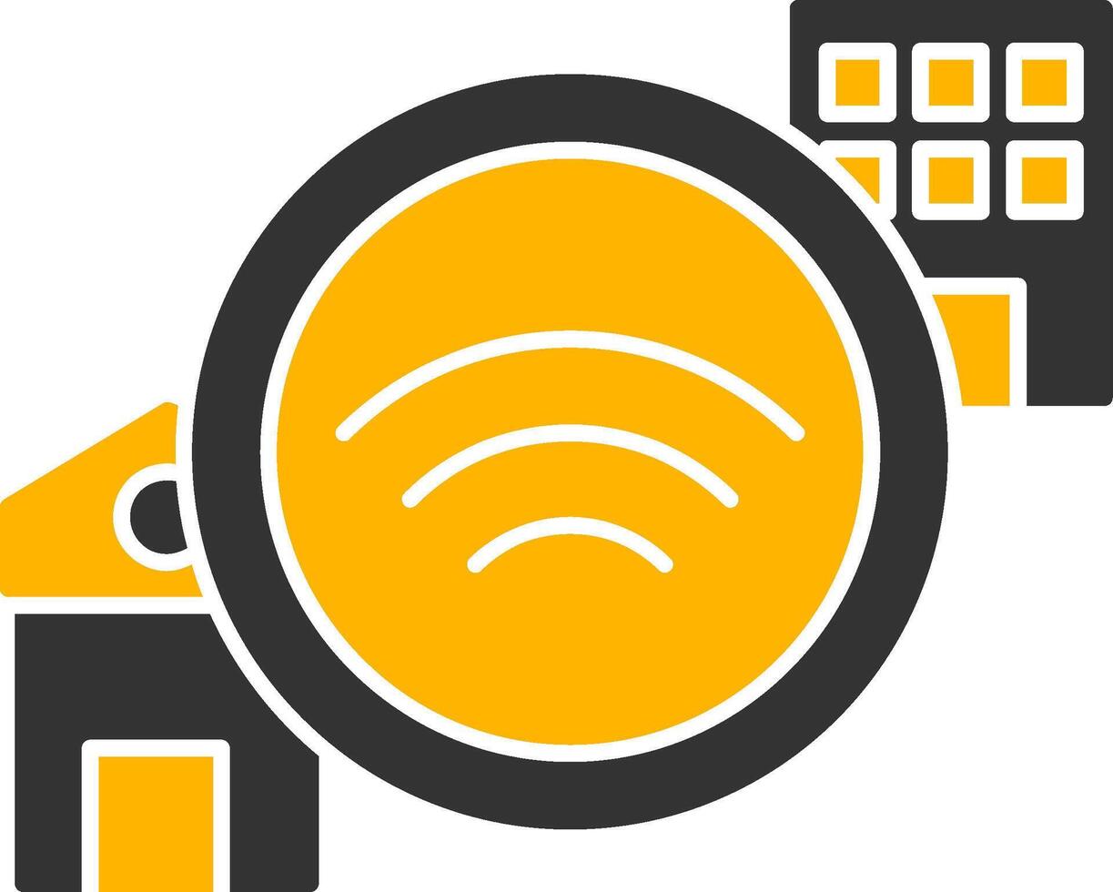 Hybrid Work Glyph Two Color Icon vector