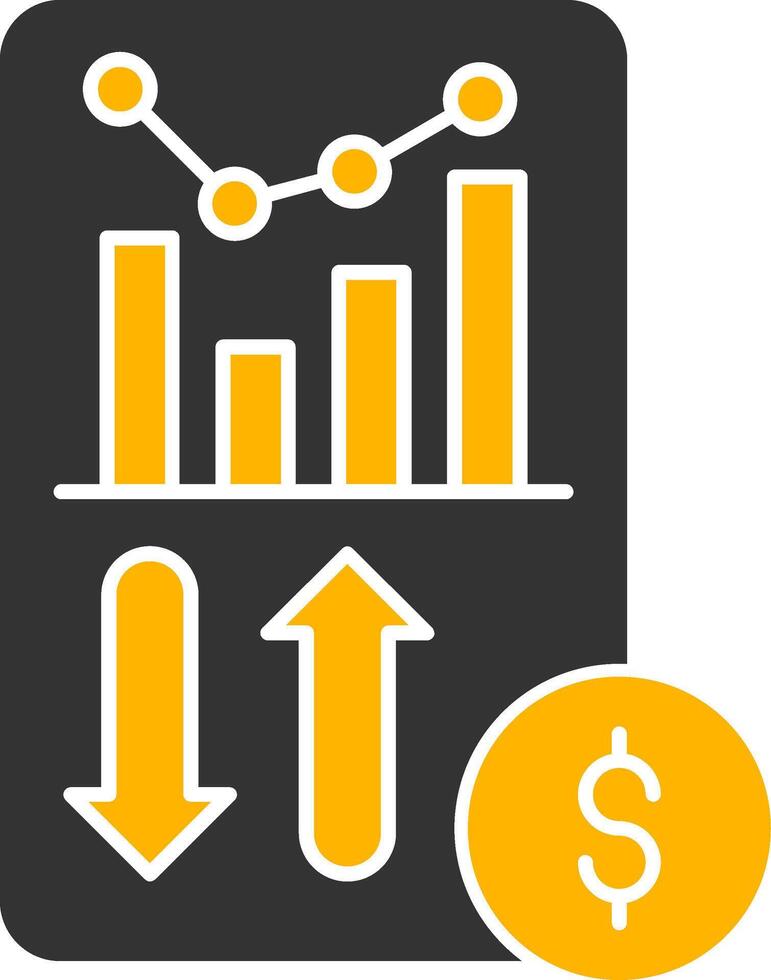 Sales Report Glyph Two Color Icon vector