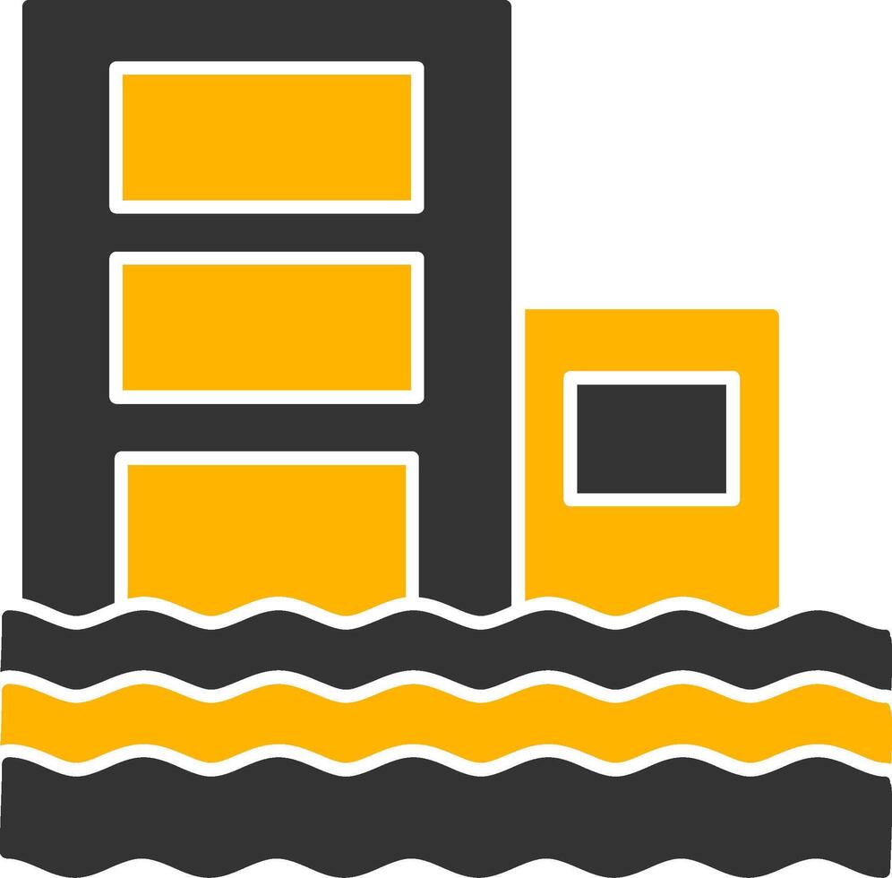 Flood Glyph Two Color Icon vector