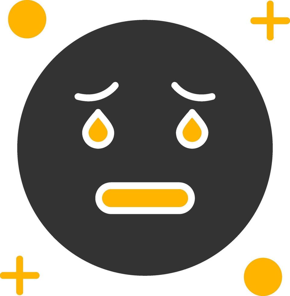 Cry Glyph Two Color Icon vector